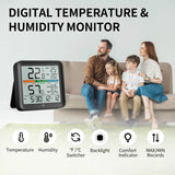Noklead Indoor LCD Digital Thermometer & Humidity Monitor