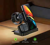 3 in 1 Wireless Charger For Mobile Phones Watches Buds - White - Car Wireless Mobile Phone Chargers