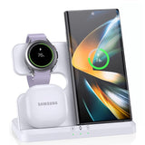 3 in 1 Wireless Charger For Mobile Phones Watches Buds - White - Car Wireless Mobile Phone Chargers