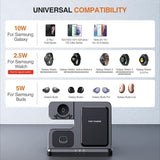 3 in 1 Wireless Charger For Mobile Phones Watches Buds - White - Car Wireless Mobile Phone Chargers