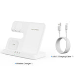 3 in 1 Wireless Charger For Mobile Phones Watches Buds - White - Car Wireless Mobile Phone Chargers