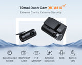 70mai A810 4K HDR + RC12 Rear HDR Dash Cam + 4G Hardwire Kit - Car Wireless Mobile Phone Chargers