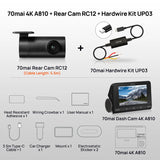 70mai A810 4K HDR Dashcam + RC12 Rear Cam + UP03 Hardwire Kit