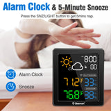 Geevon Wireless Weather Station With Color Display, Indoor Outdoor Digital Temperature Humidity With Alarm Clock And Backlight