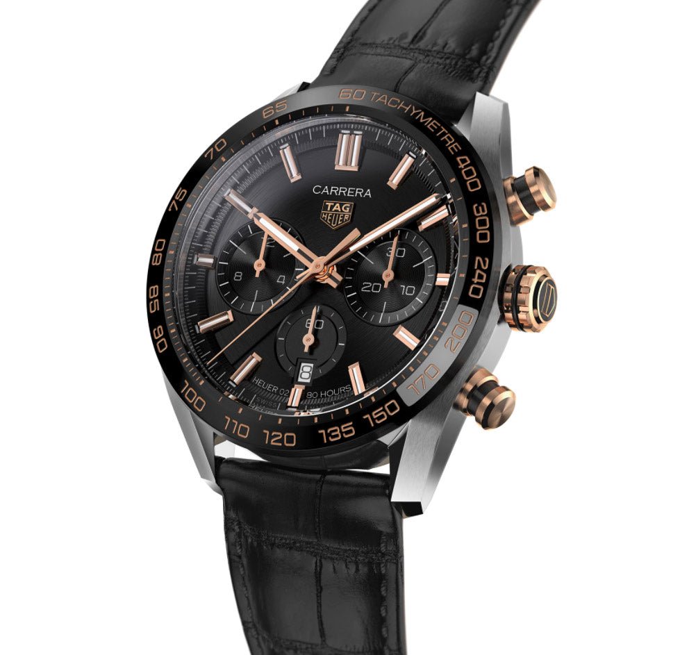 Tag Heuer Herrenuhr Carrera Heuer 02 Chronograph Rosegold